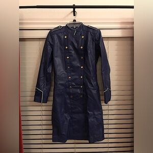 Womens Blue Leather Military/Marching Band Style Dress